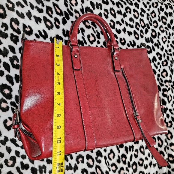 (SOLD) 3-Way Genuine Leather Shoulder Bag Work Tote Handbag - Picture 10 of 12